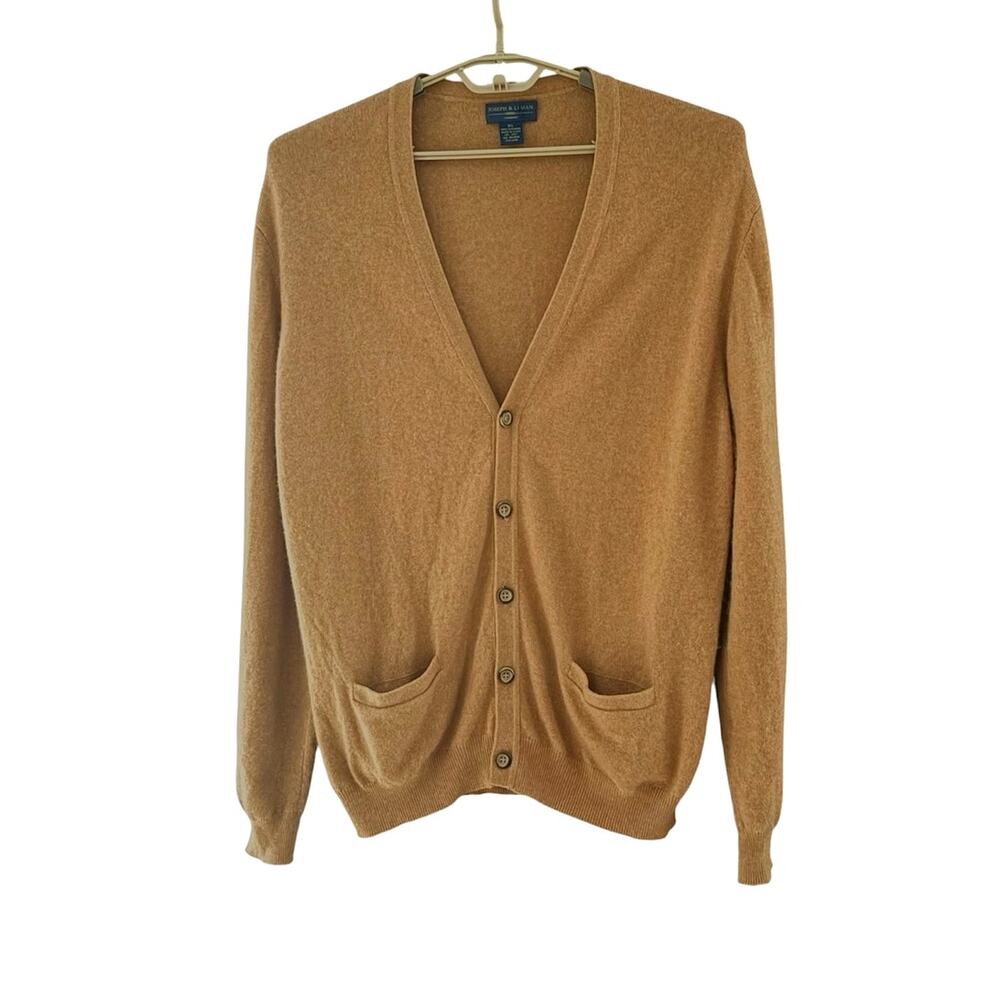 Joseph & Lyman Vintage Cashmere Cardigan Sweater WPL 10167 Camel Tan Size XL